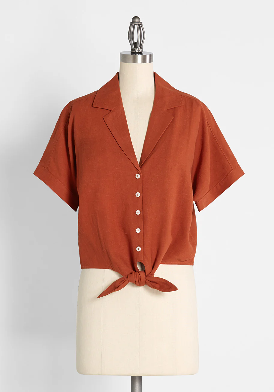 Tied and True Tie-Front Shirt - Olabens