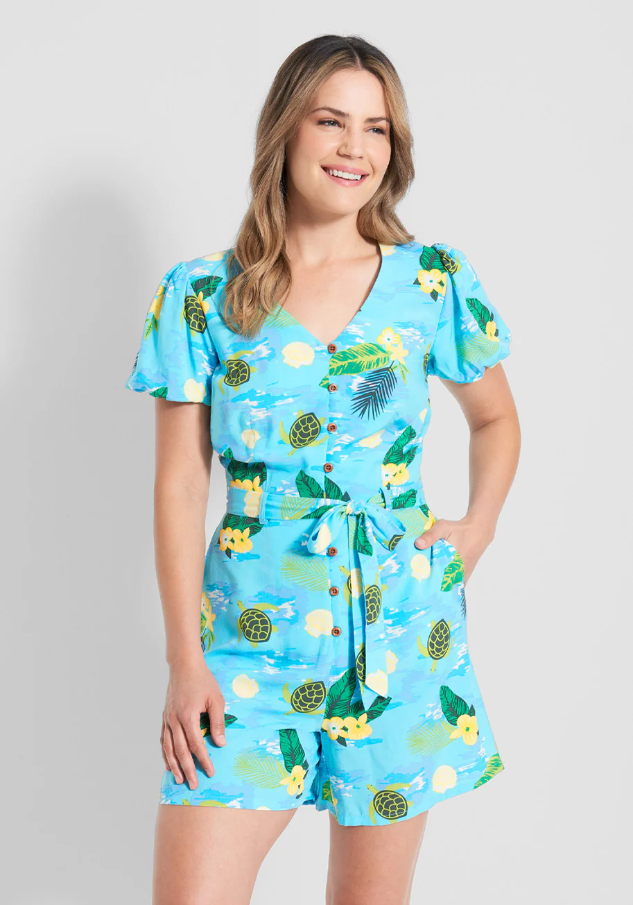 Isnyt X Collectif Sea Turtle Wave Romper - Olabens
