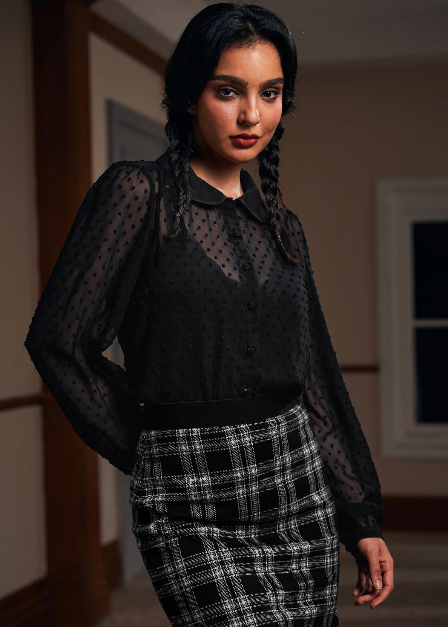 More Mulled Wine Collared Blouse - Olabens