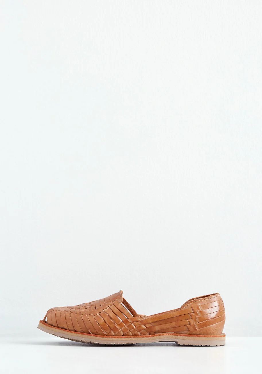 Woven Wanderer Leather Flat - Olabens