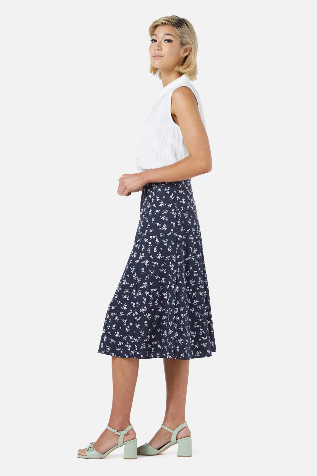 Lila Ditsy Midi Skirt - Olabens