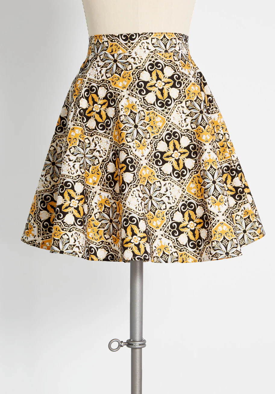 Tile Be There Mini Skirt - Olabens