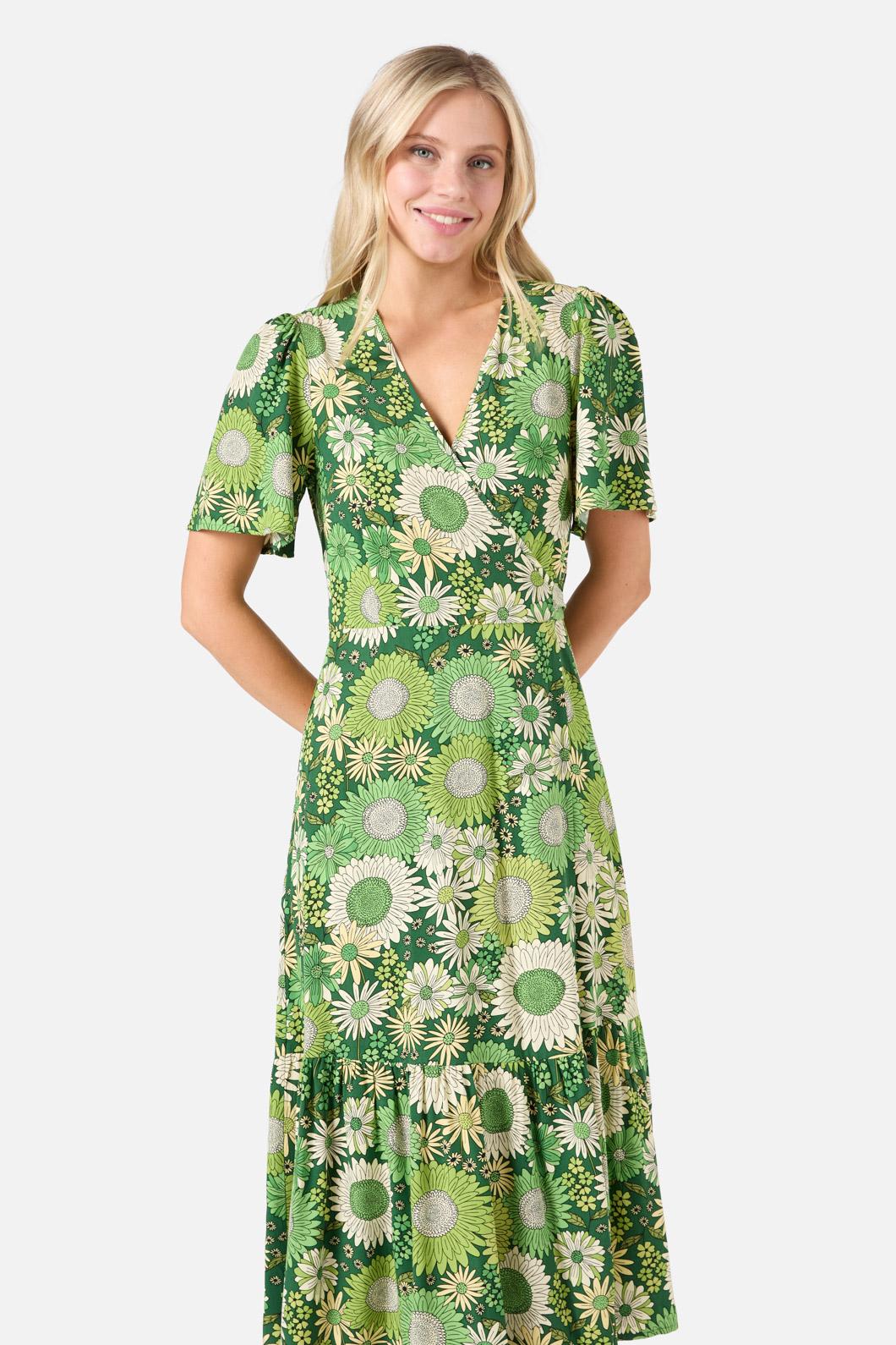 Viva Floral Midi Wrap Dress - Olabens