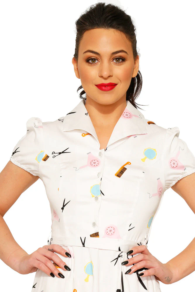 White Beauty Salon Dress - Olabens