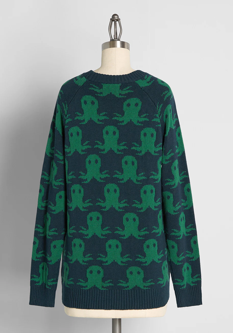 Quirky All Over Pullover Sweater - Olabens