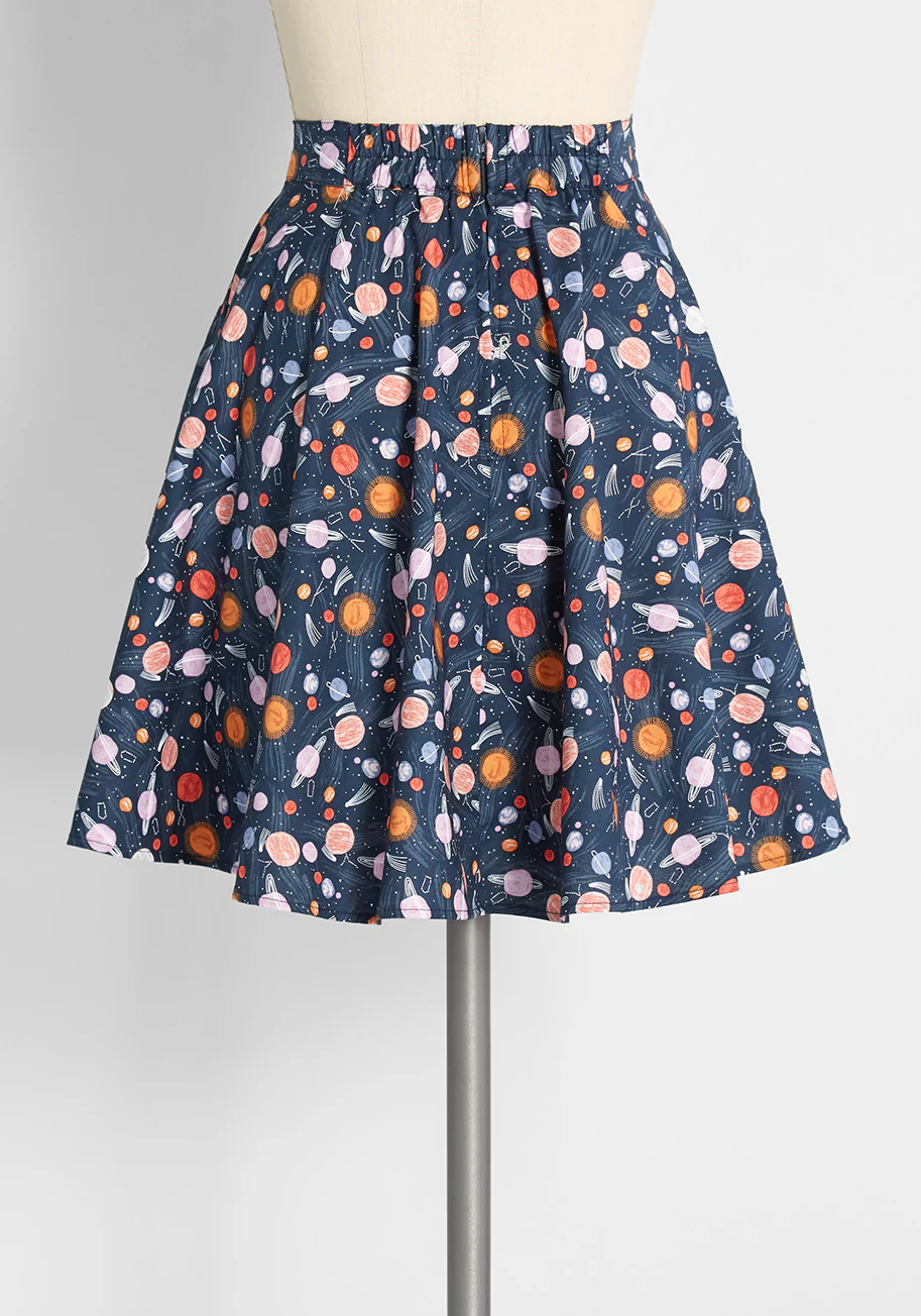 Always In Orbit Skater Skirt - Olabens