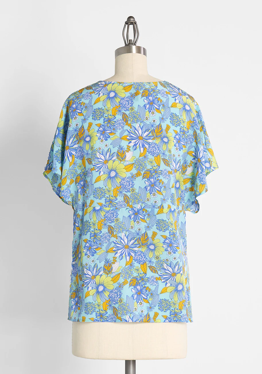 Day Vibe Doll Silk Dolman Top - Olabens