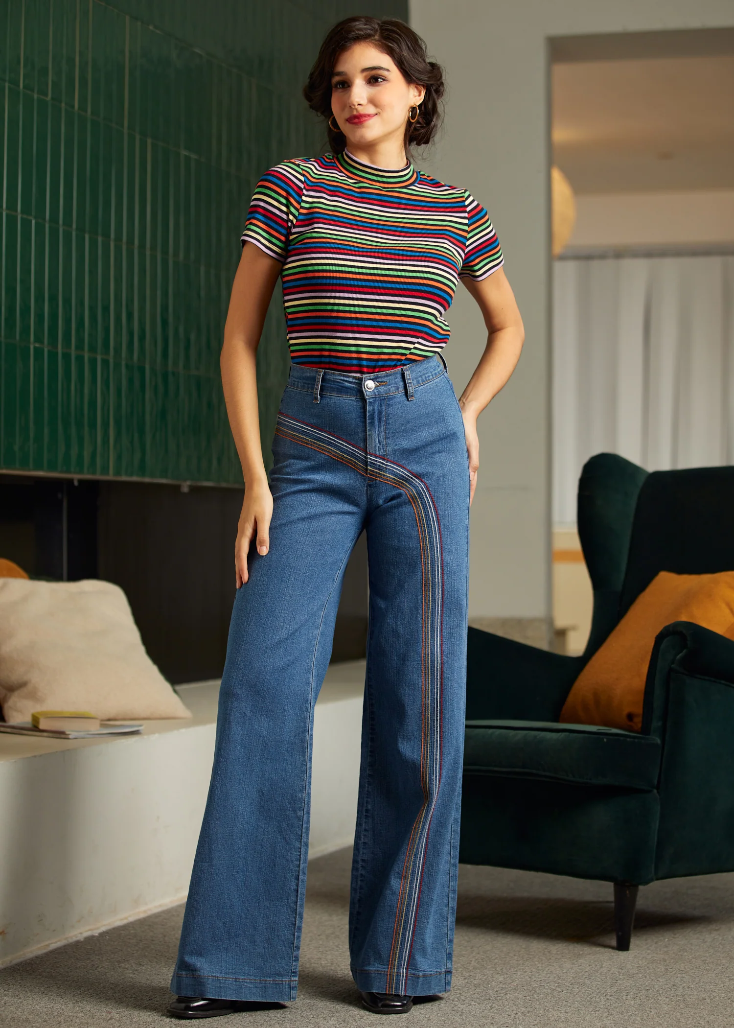 Whispers of Autumn Mock Neck Top - Olabens