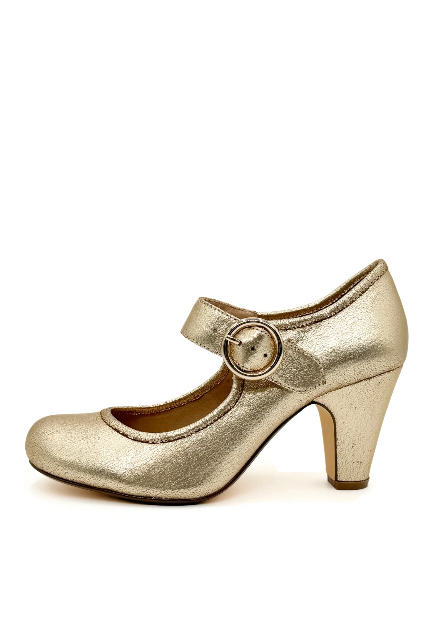 Madeline Metallic Mary Jane Heels - Olabens