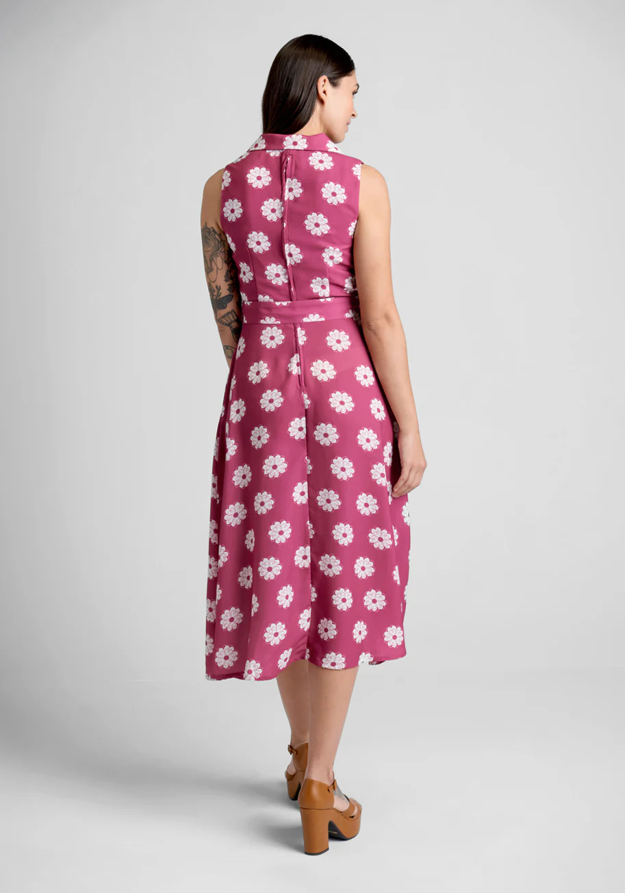 Cover Me In Daisies Midi Dress - Olabens