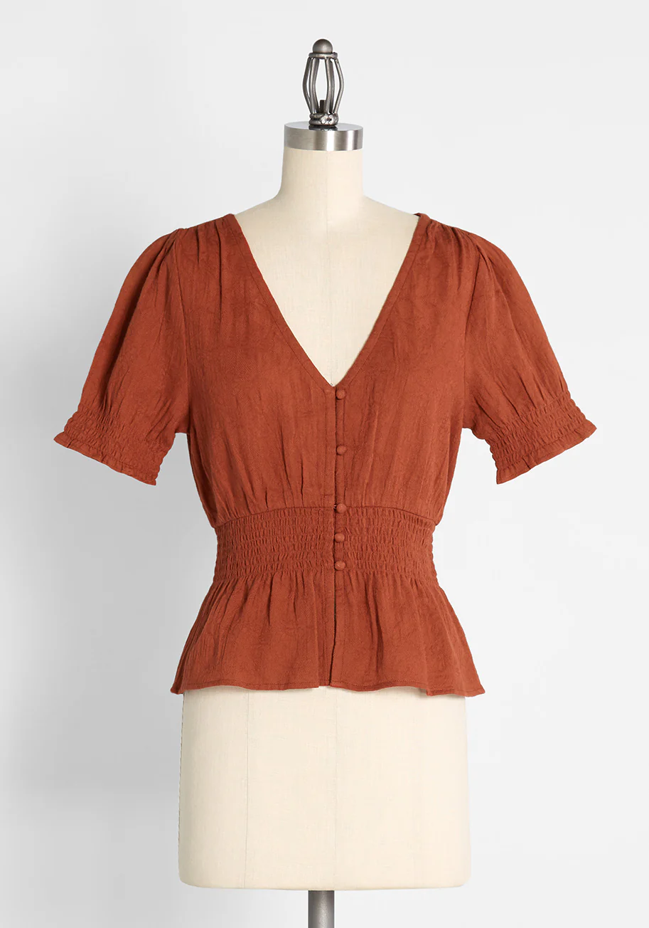 Peasant-ly Poised Peplum Blouse - Olabens