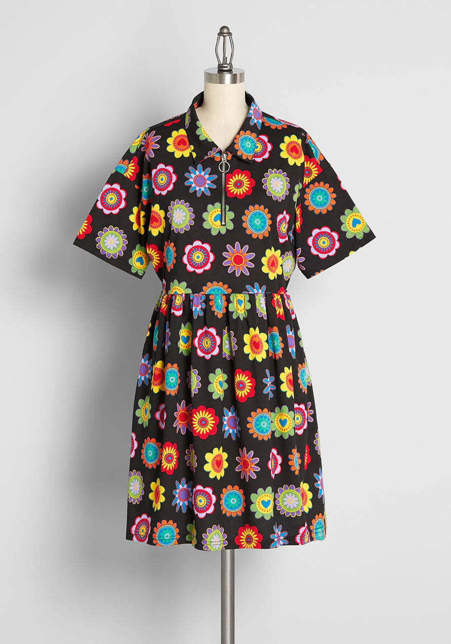 Flower Fashion Fusion Smock Dress - Olabens
