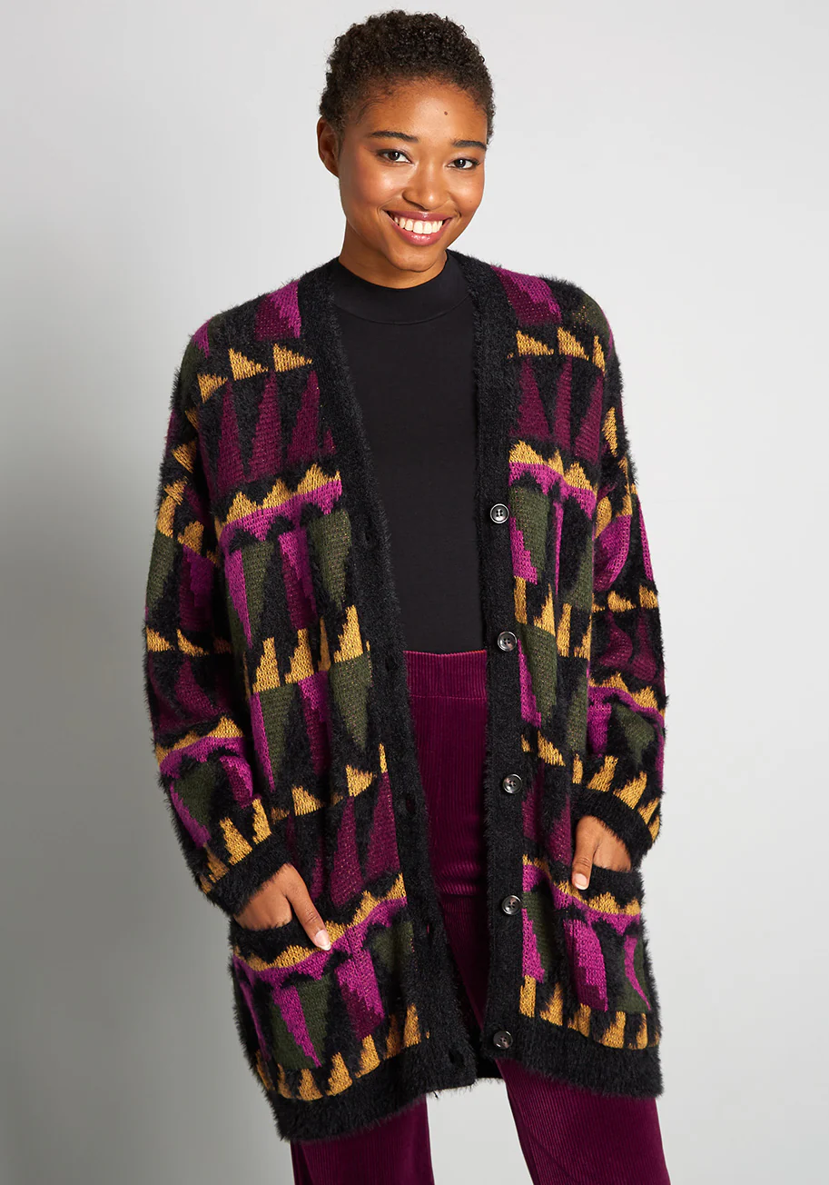 Putting The Pieces Together Sweater Coat - Olabens