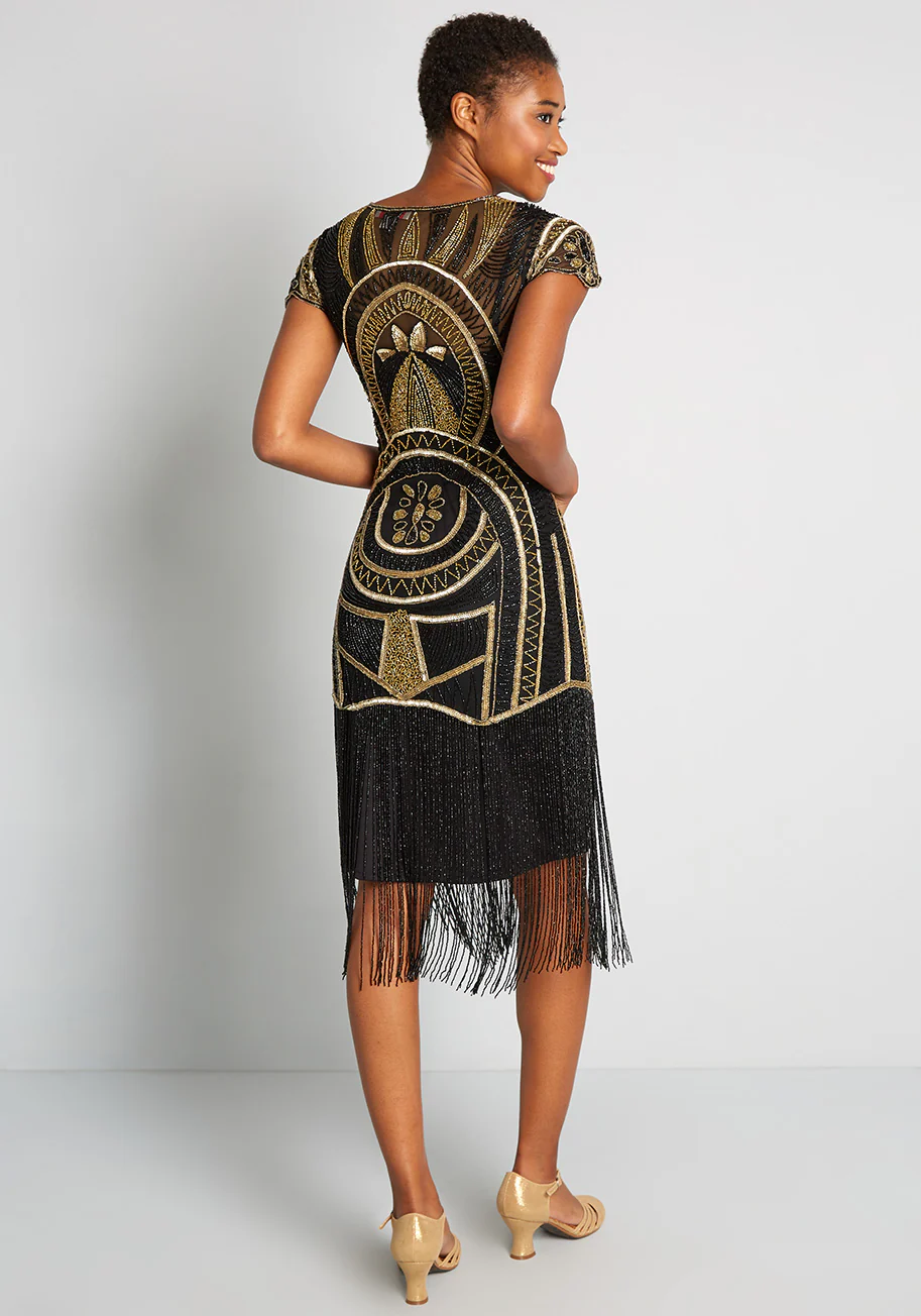 Valley of the Queens Beaded Tassel Dress - Olabens