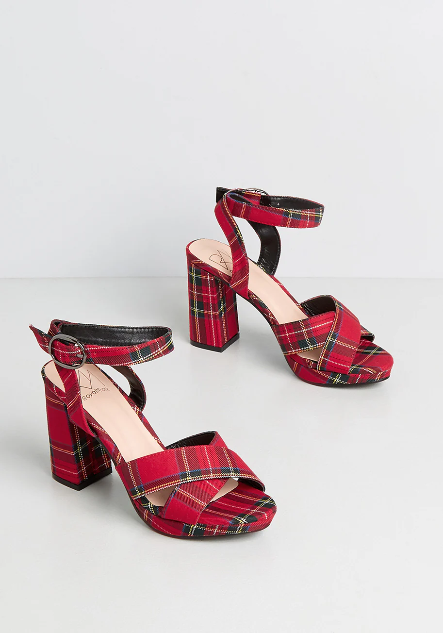 Stomping Plaid Platform Heel - Olabens