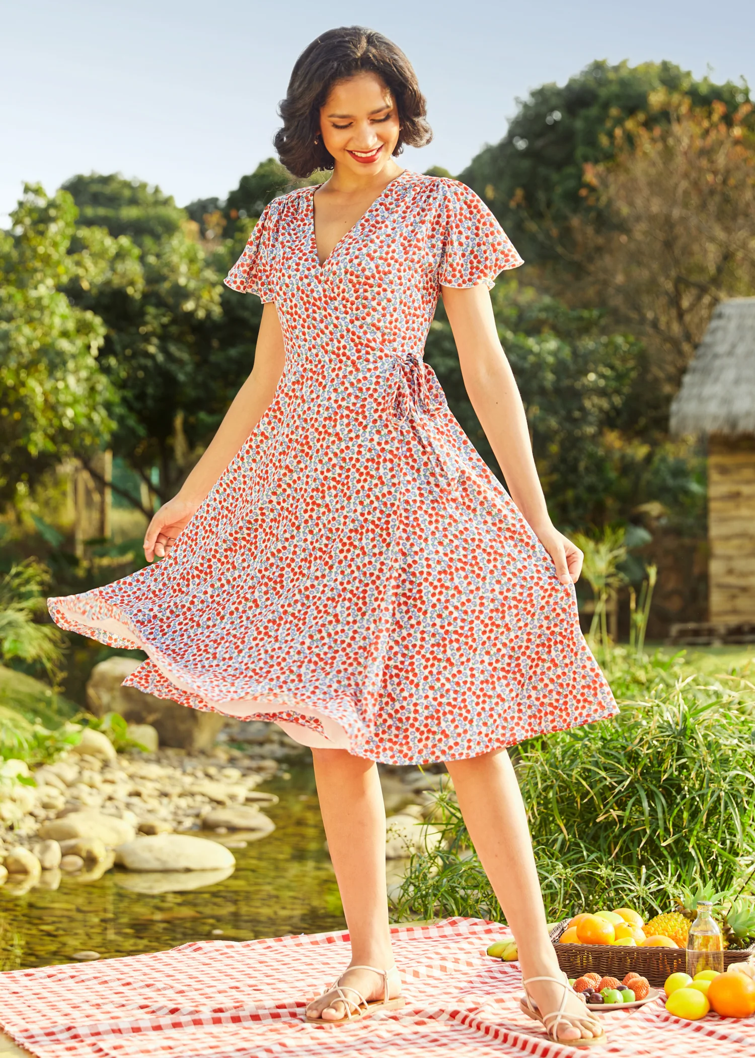 Vintage Vogue Cape Dress - Olabens