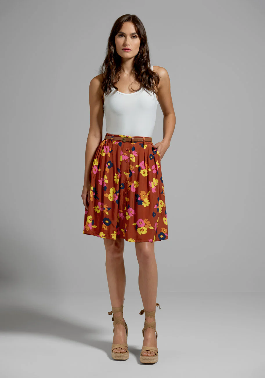 As I Float By Midi Skirt - Olabens