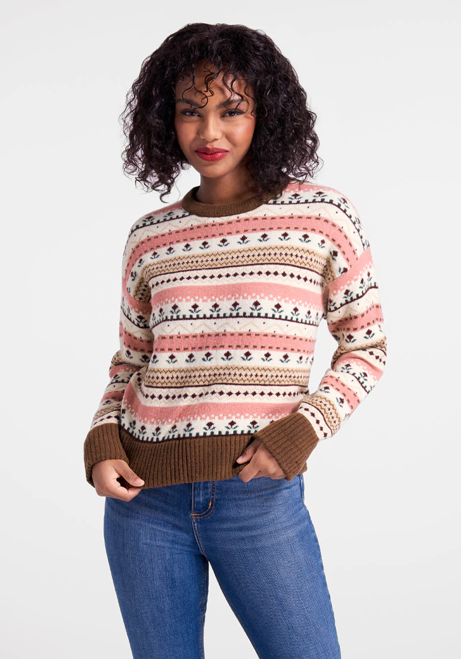 Tulip Farm Fair Isle Sweater - Olabens