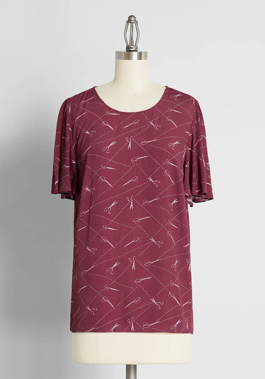 Makes My Heart Flutter Woven Top - Olabens