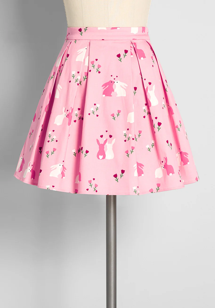 Some Bunny Loves Me Skater Skirt - Olabens