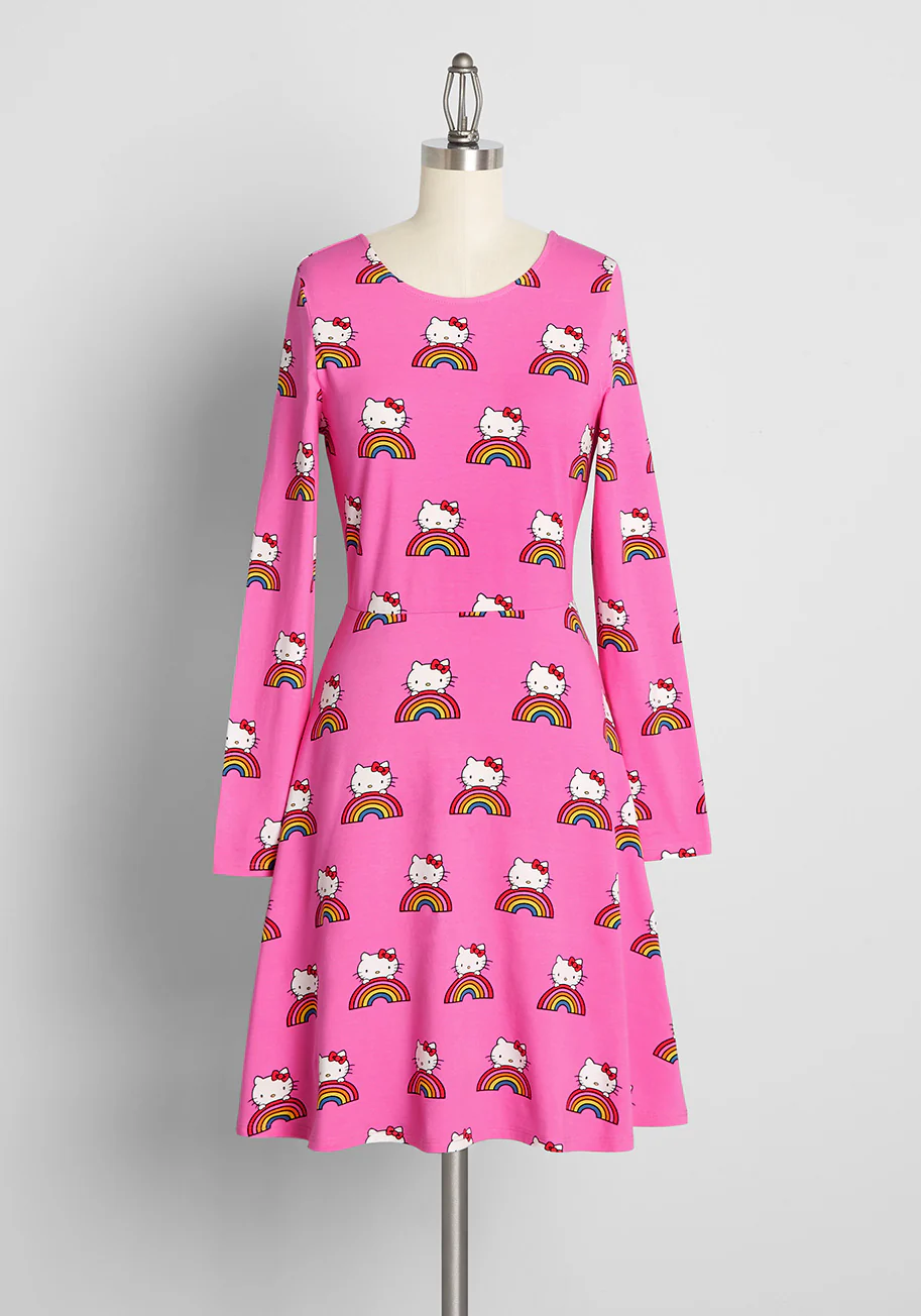 Isnyt x Hello Kitty Brought You A Rainbow A-Line Dress - Olabens