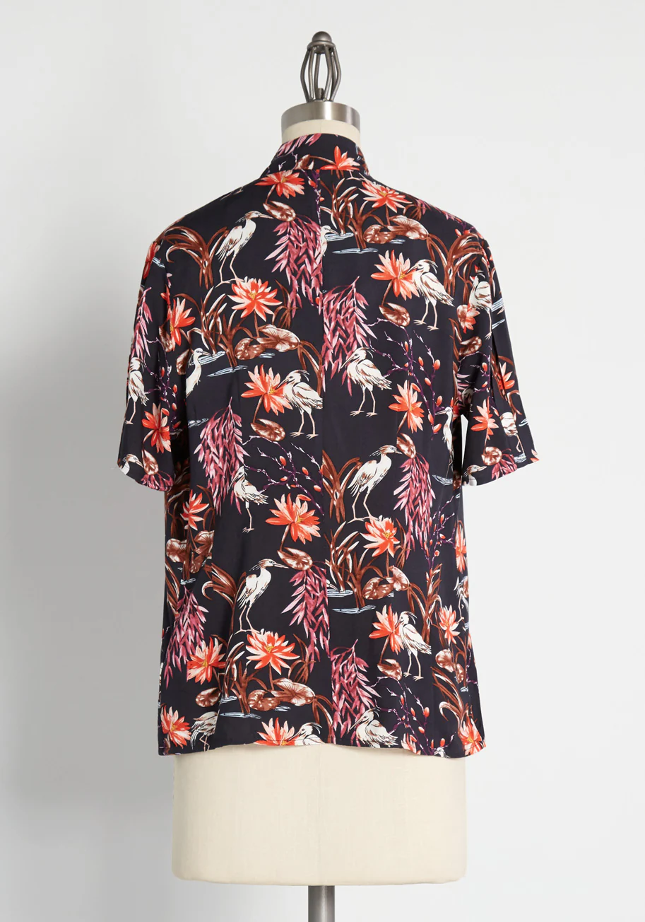 Flights of Fancy Tie-Neck Blouse - Olabens