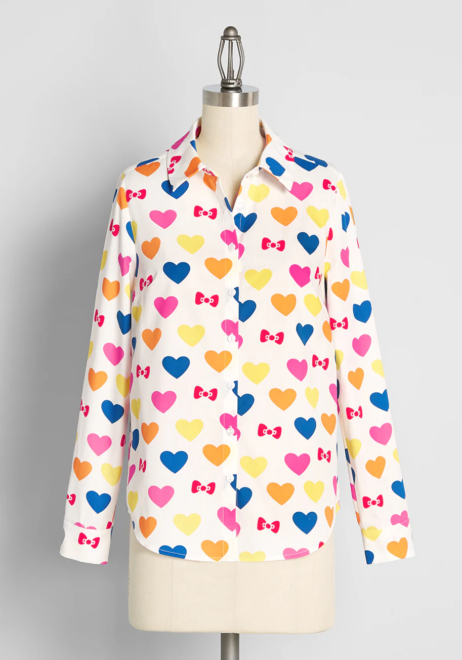 Isnyt x Hello Kitty Supercute Love Button-Up Top - Olabens