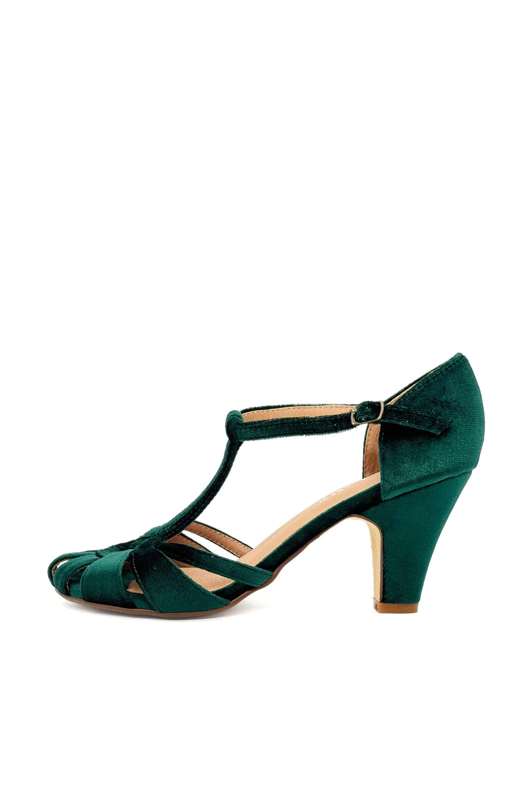 Sergi Velvet T-Strap Heels - Olabens