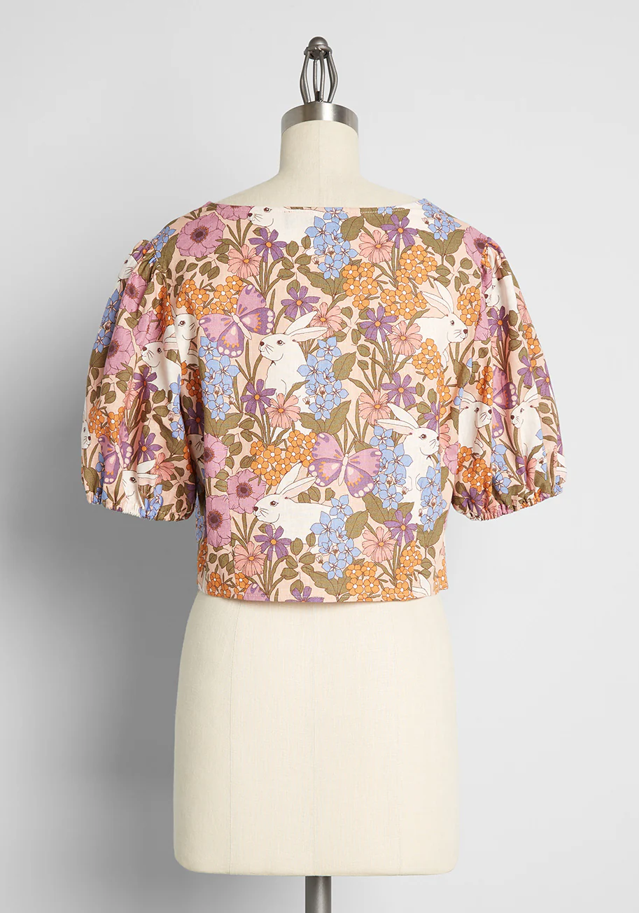 Sights Of Spring Tie-Waist Top - Olabens