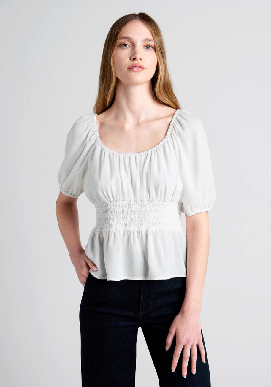 Seaside Picnic Peplum Top - Olabens