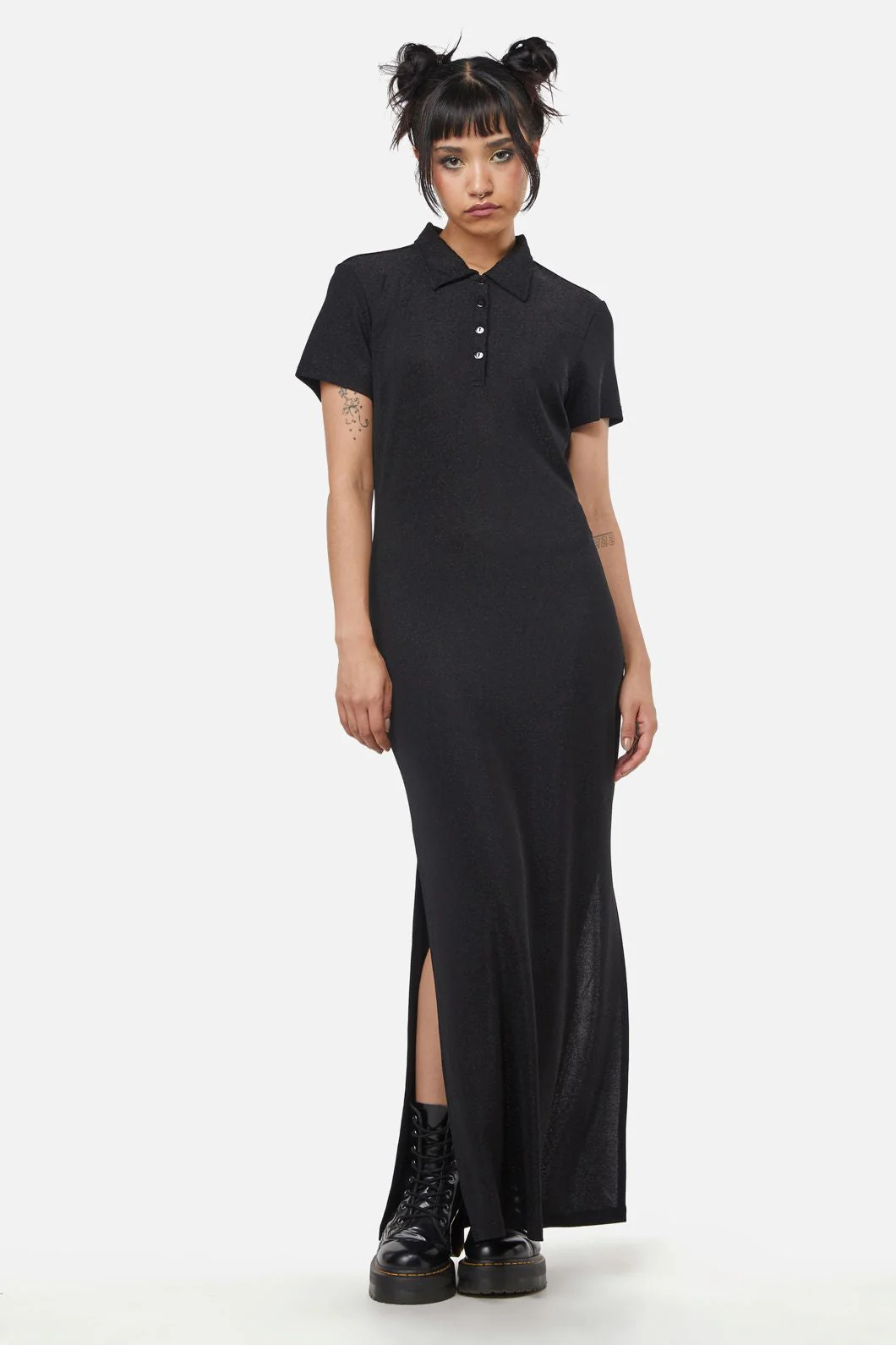 Glitter Mesh Midi Dress - Olabens