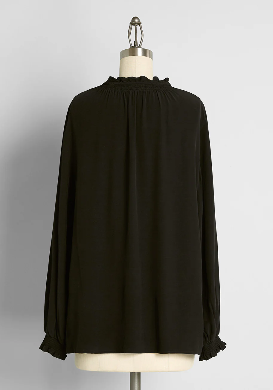 Countryside Romance Tie-Neck Blouse - Olabens