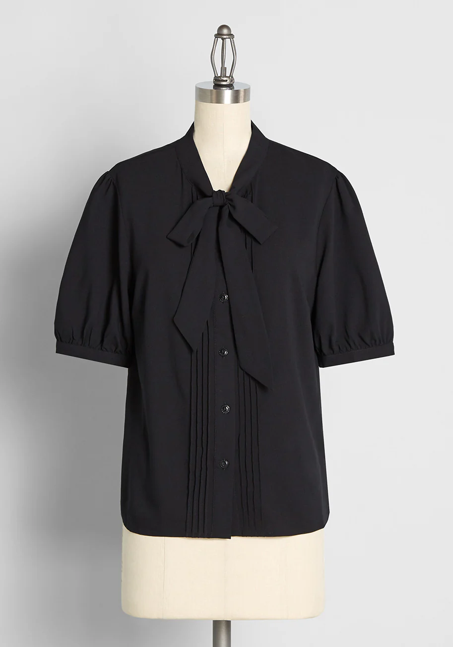 Progress is Everything Tie-Neck Blouse - Olabens