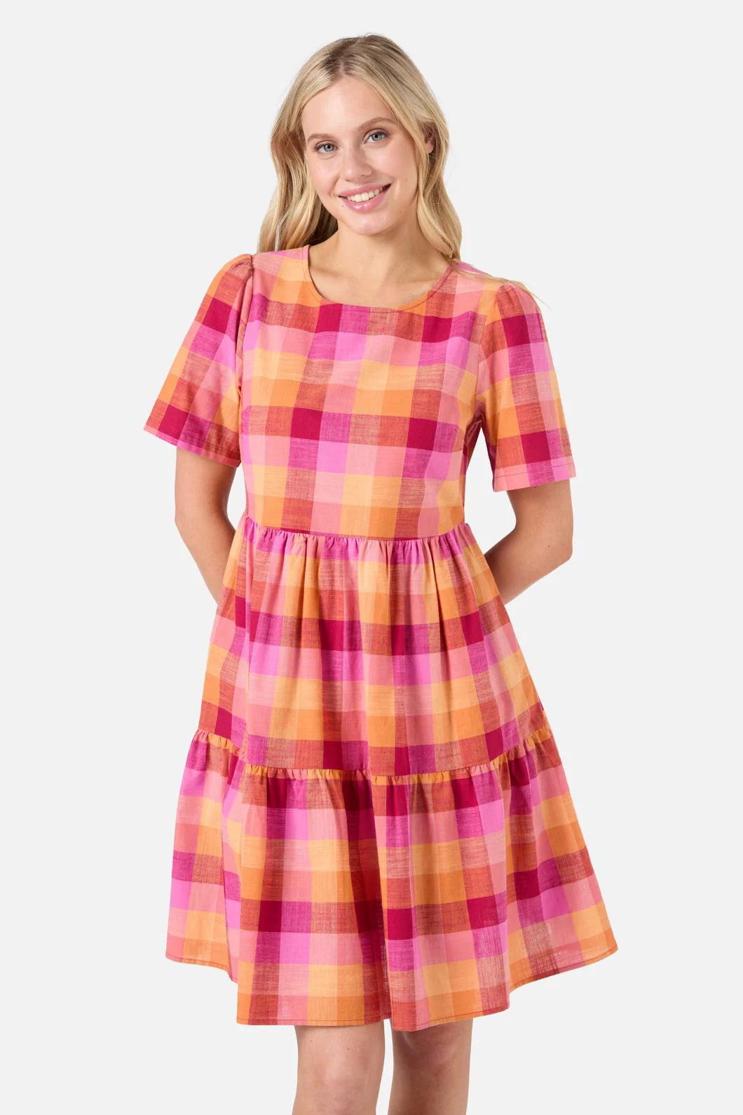 Maxine Check Smock Dress - Olabens