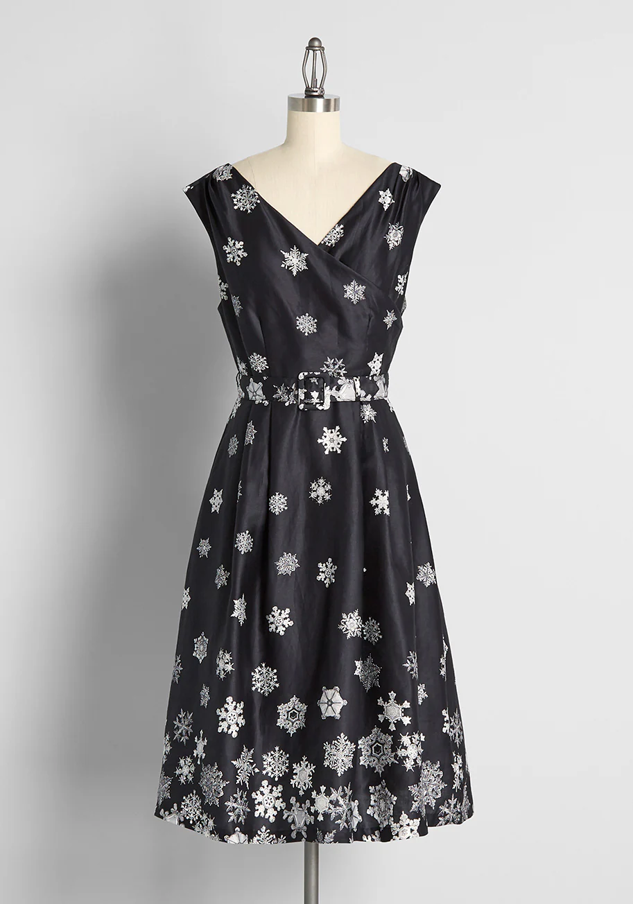 The Snow Must Go On Fit and Flare Dress - Olabens