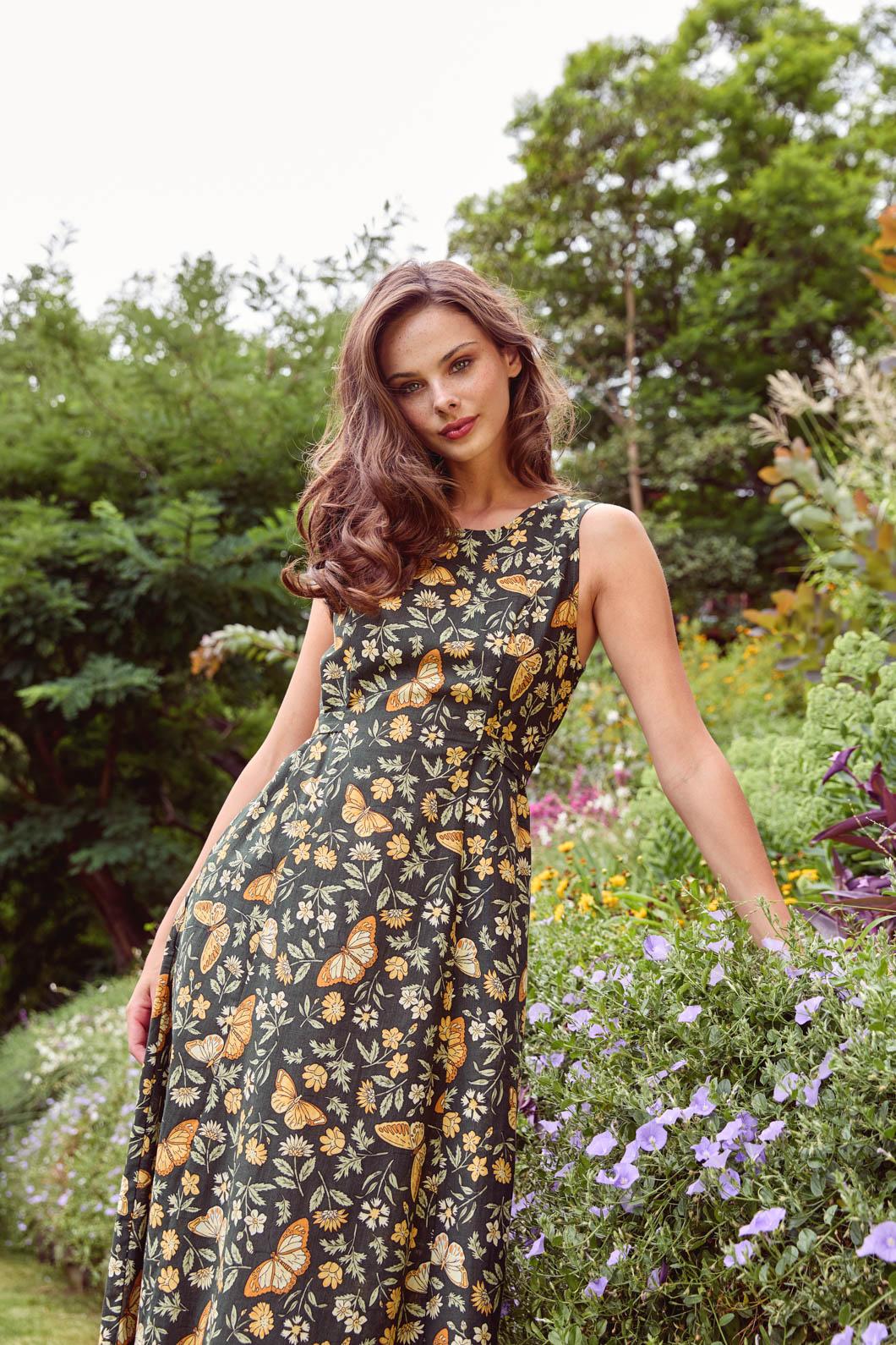 Yvette Butterfly Midi Dress - Olabens