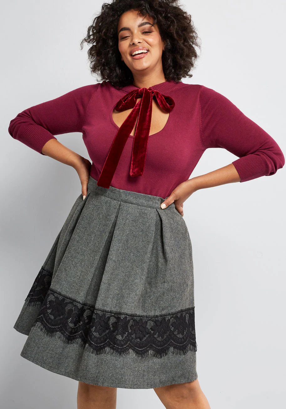 Whirl Record A-Line Skirt - Olabens