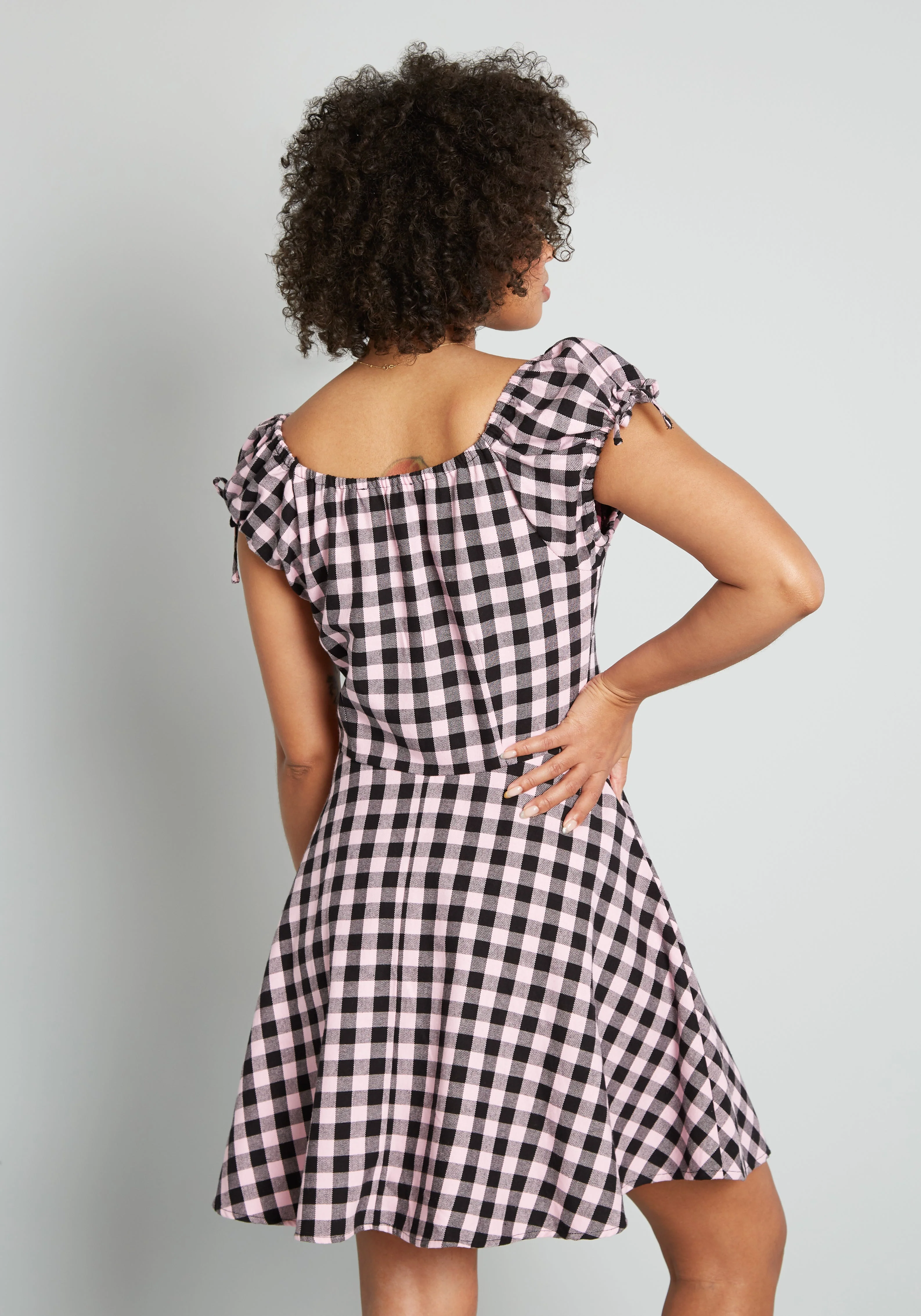 Attitudes In Check A-Line Dress - Olabens