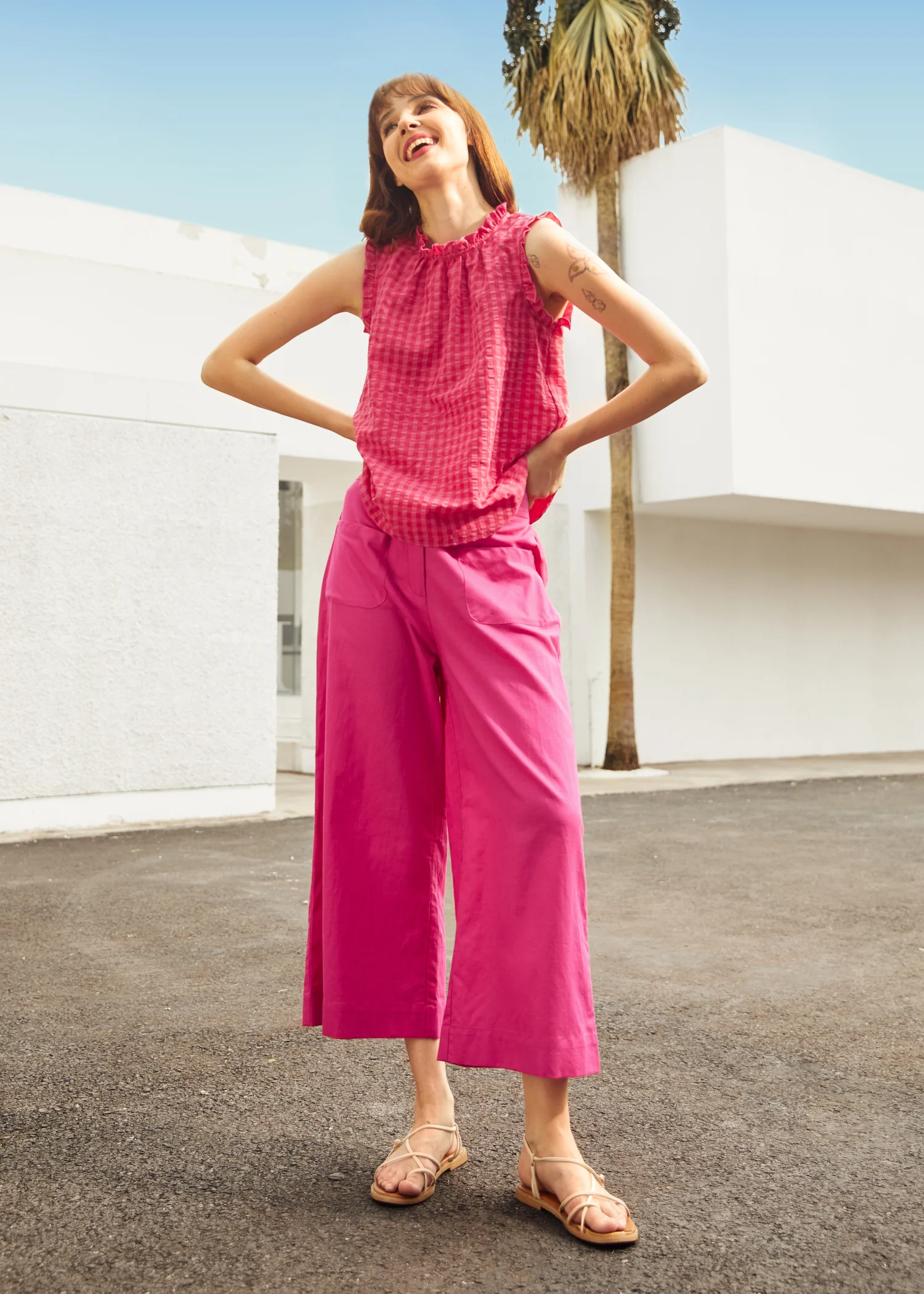 Raspberry Ruffle Blouse - Olabens