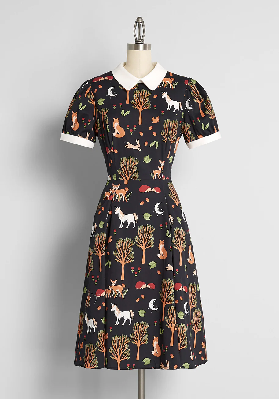 Isnyt x Collectif Enchanted By Fall Swing Dress - Olabens