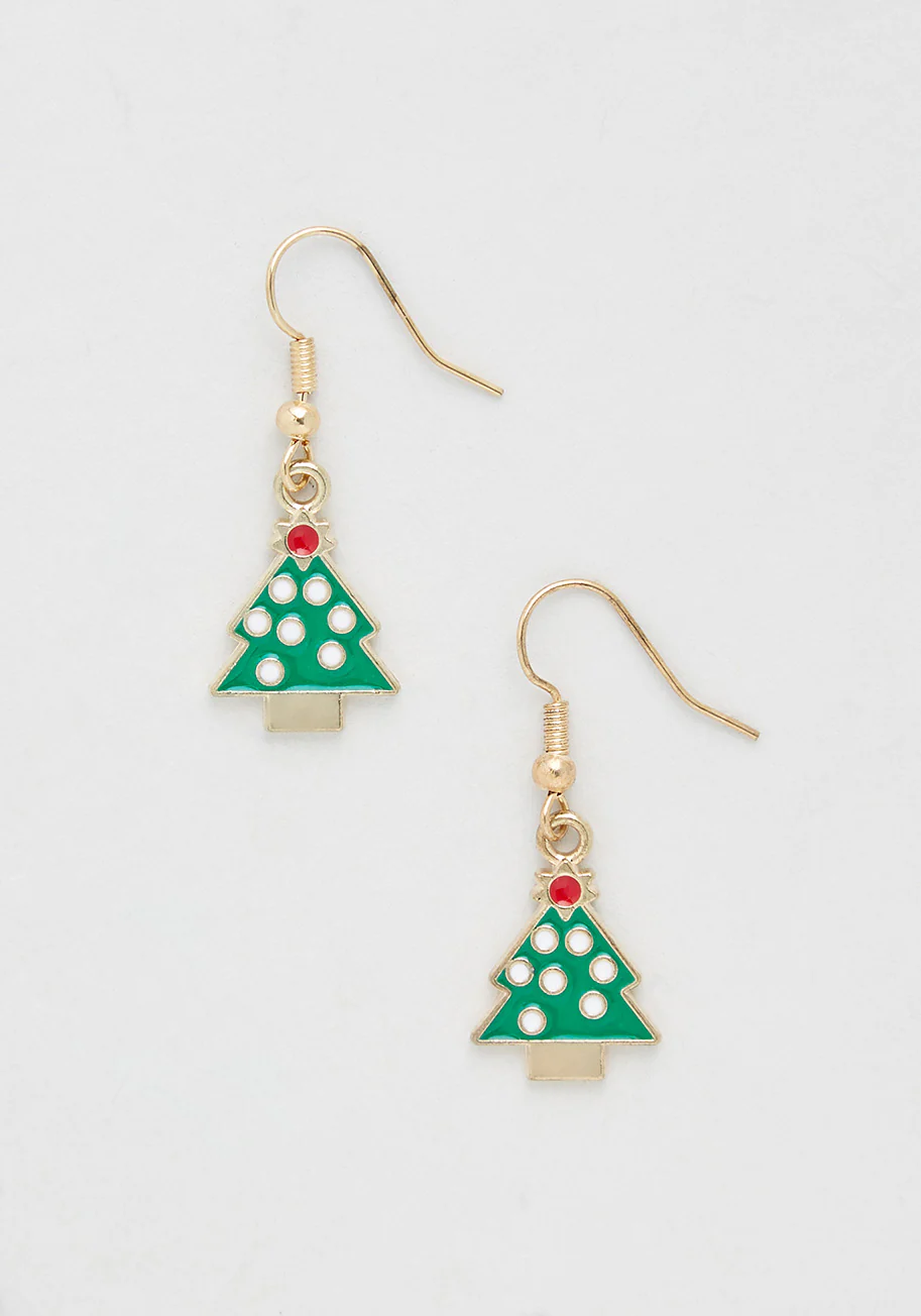 Snow Speckled Spruces Earrings - Olabens