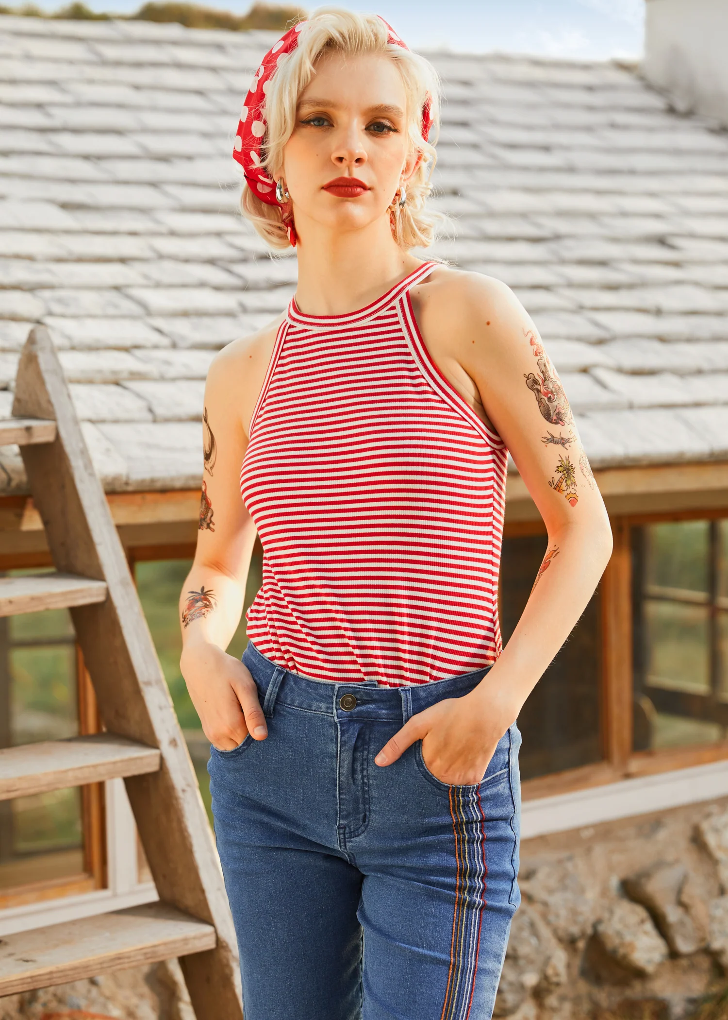 Boardwalk Breeze Striped Tank - Olabens