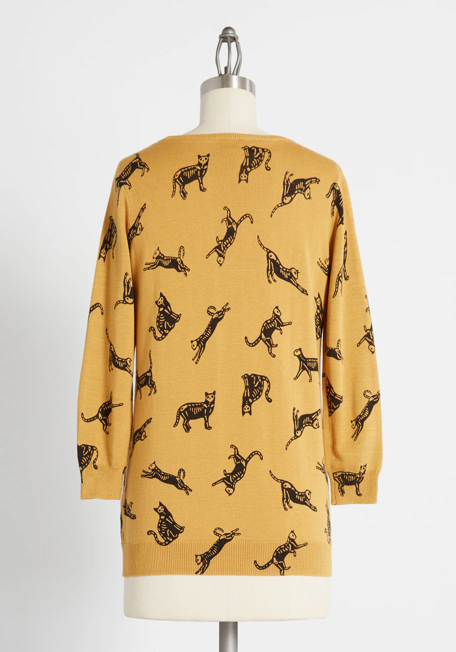 Spooky Kitty Pullover Sweater - Olabens