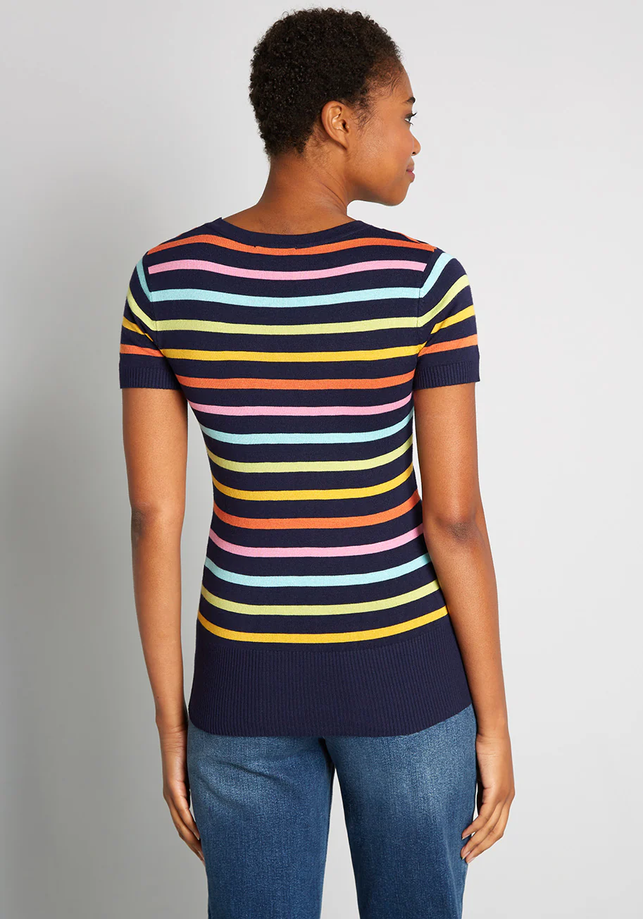 Virtue Of Vibrancy Short Sleeve Sweater - Olabens