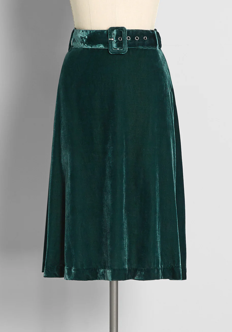 Perfect Timing Belted Midi Skirt - Olabens