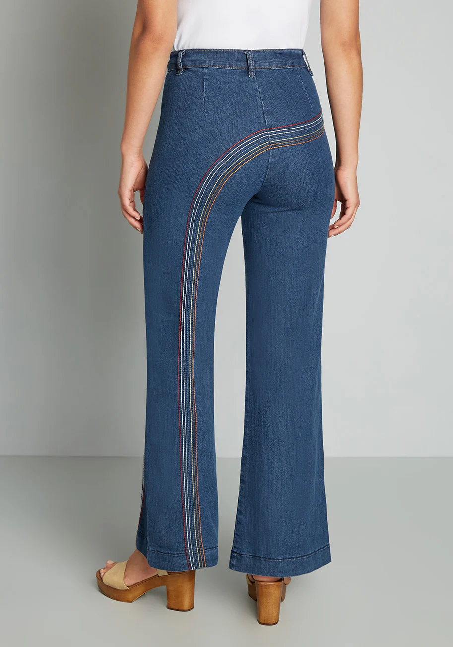 Rainbow With Me Wide-Leg Jeans - Olabens