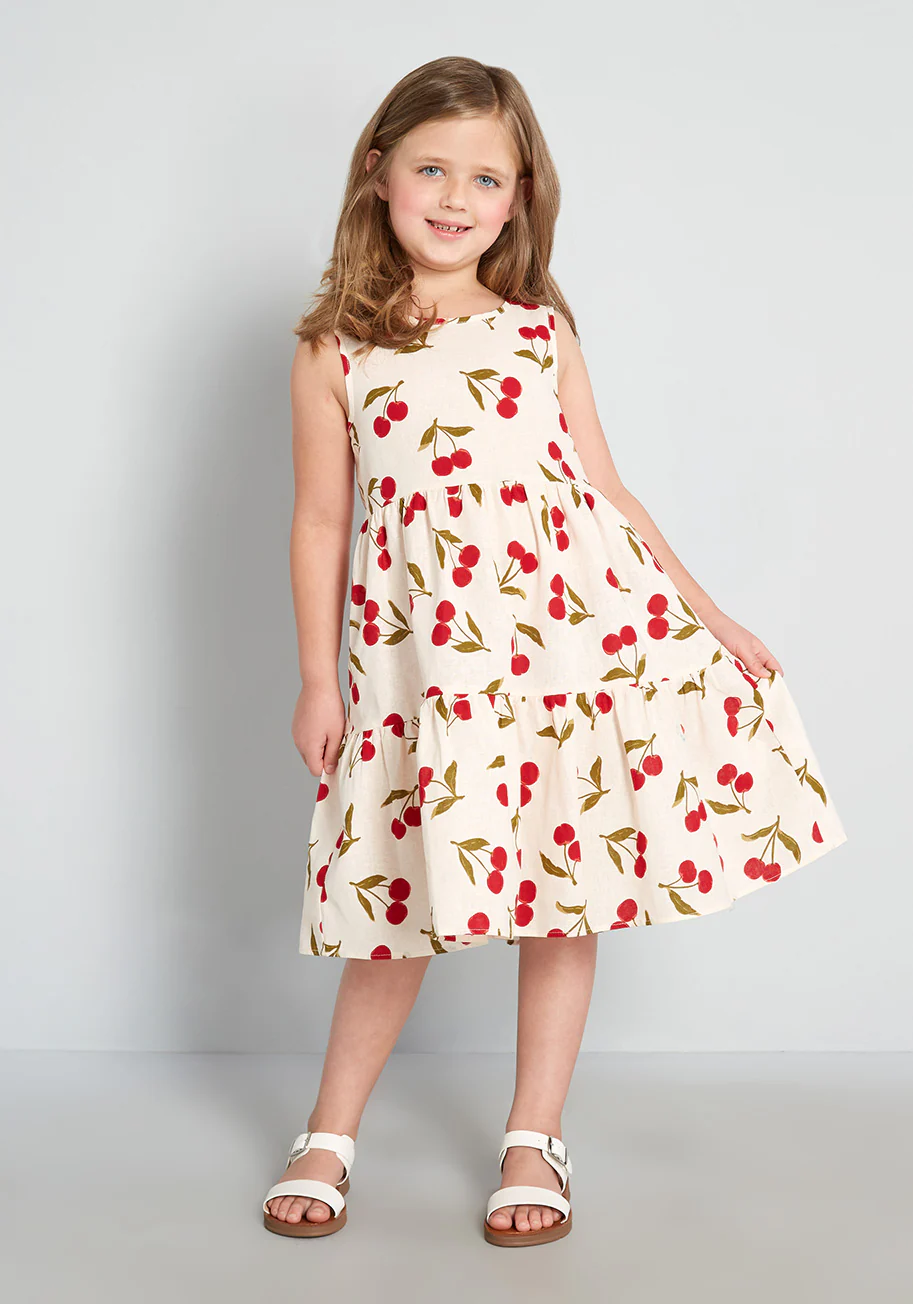 Kids The Cherries On Top Babydoll Dress - Olabens