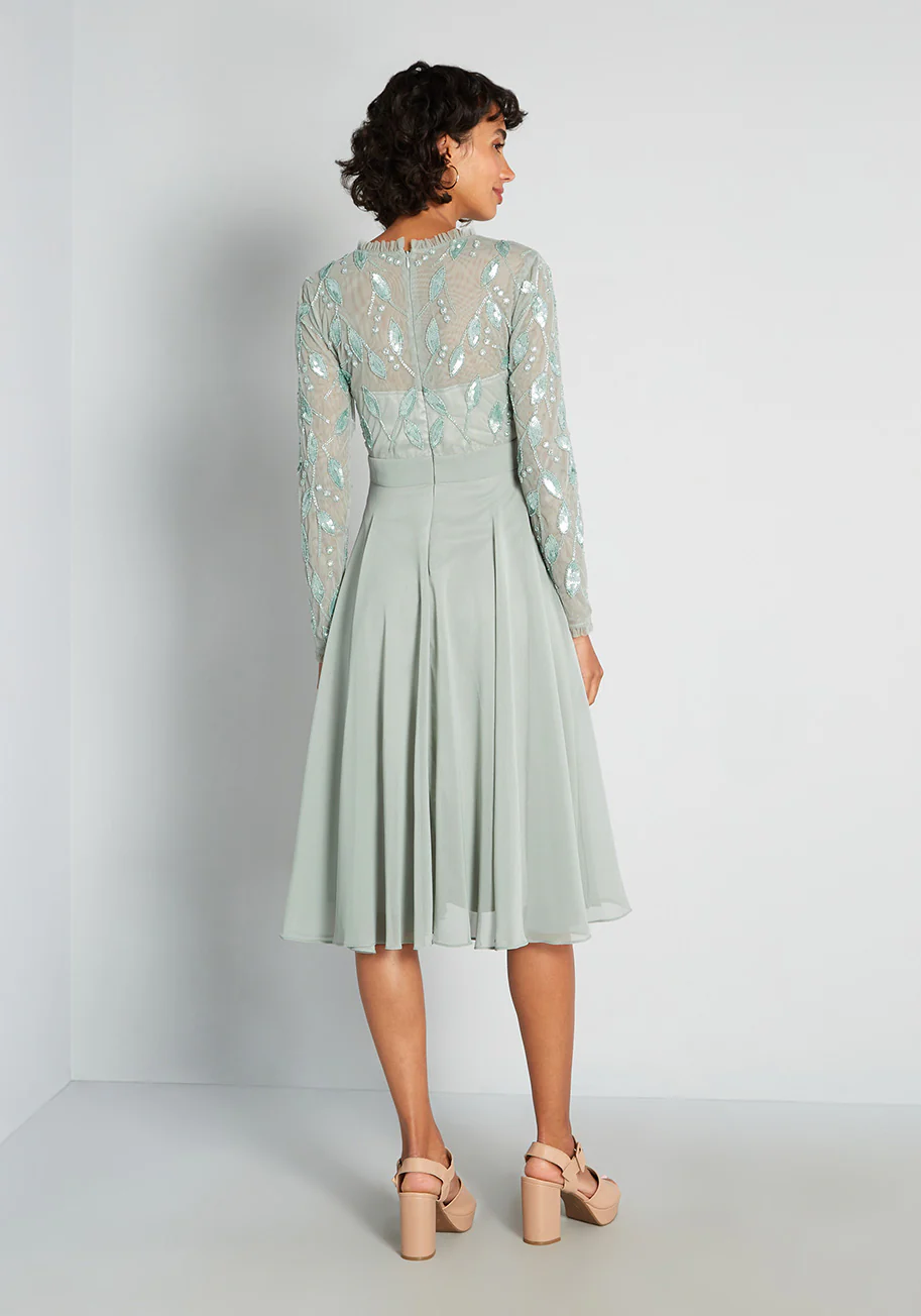 Wandering Amongst the Lily Leaves Midi Dress - Olabens