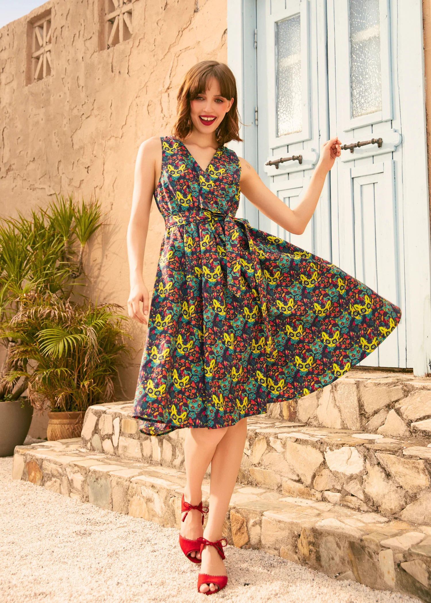 Instant Energy Faux-Wrap Dress - Olabens