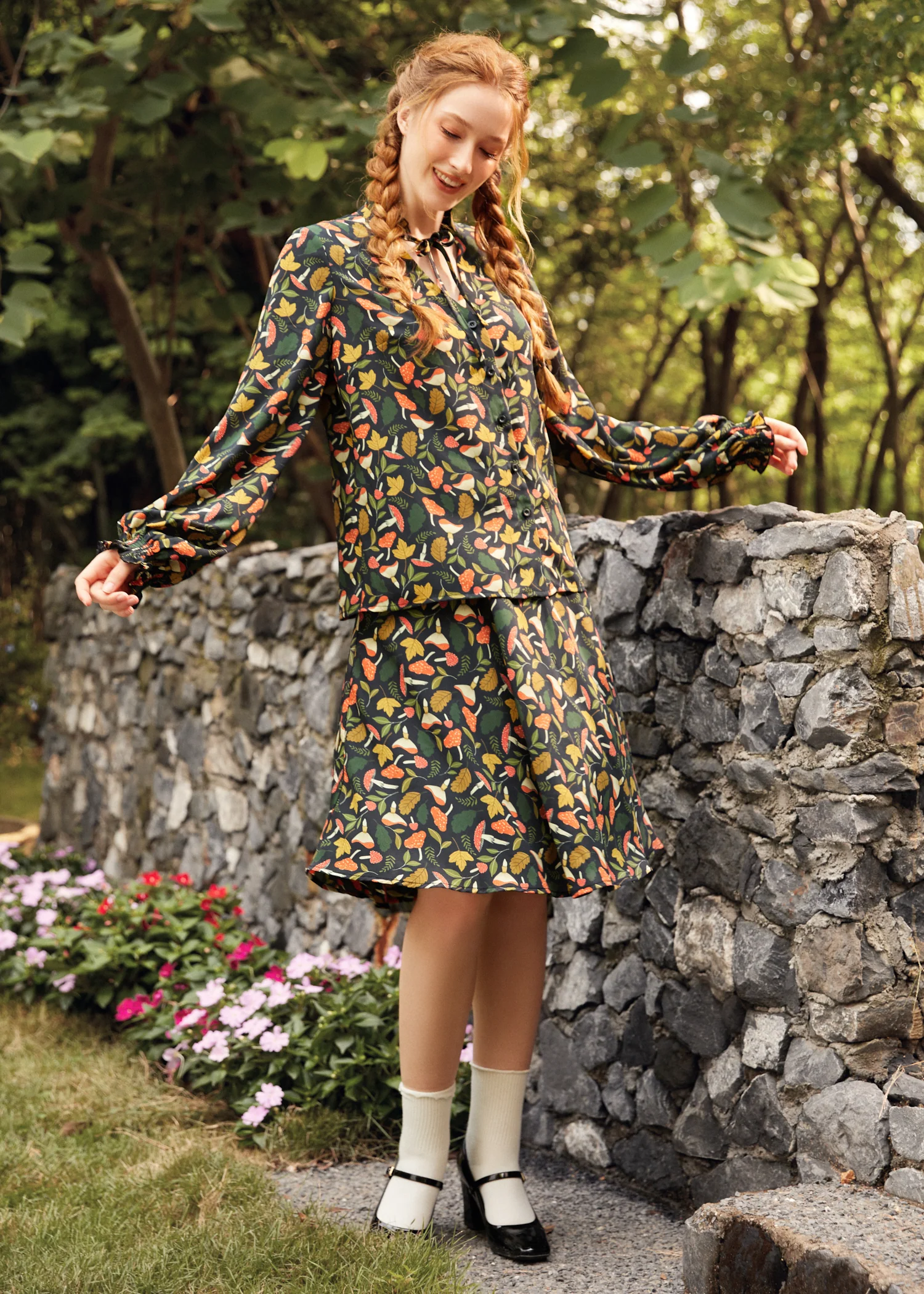 Ruffled Romance Button Front Blouse - Olabens